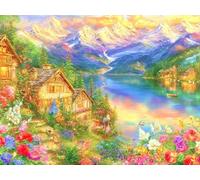XvvwEndlessx Stamped Cross Stitch Kits DIY Counted Embroidery Needlepoint Kit Echoes of The Dusk 3 Cross Stitch for Adults Beginners Crafts Home Decor 11CT：40×50Cm