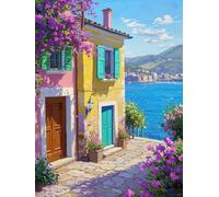 XvvwEndlessx Stamped Cross Stitch Kits DIY Counted Embroidery Needlepoint Kit Romance and Tenderness at The Beach 3 Cross Stitch for Adults Beginners Crafts Home Decor 11CT：40×50Cm