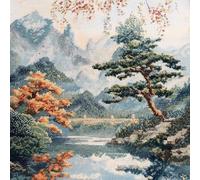 XvvwEndlessx Stamped Cross Stitch Kits DIY Counted Embroidery Needlepoint Kit Small Bridge and Flowing Water A Cross Stitch for Adults Beginners Crafts Home Decor 11CT:40×50Cm