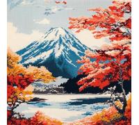 XvvwEndlessx Stamped Cross Stitch Kits DIY Counted Embroidery Needlepoint Kit Snowy Mountain Scenery A Cross Stitch for Adults Beginners Crafts Home Decor 11CT：40×50Cm