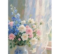XvvwEndlessx Stamped Cross Stitch Kits DIY Counted Embroidery Needlepoint Kit Summer Dreams in a Vase Cross Stitch for Adults Beginners Crafts Home Decor 11CT:40×50Cm