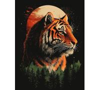 XvvwEndlessx Stamped Cross Stitch Kits DIY Counted Embroidery Needlepoint Kit The Moon is High, The Tiger Stands Alone Cross Stitch for Adults Beginners Crafts Home Decor 11CT：40×50Cm