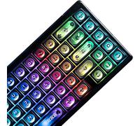 XVX Black Shine Through Keycaps for Mechanical Keyboards - 136 Keys Black Translucent Cat Eye Design,Cherry MAX Profile, PC+PBT Frosted RGB Keycaps