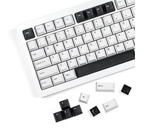 XVX BOW Keycaps - 168 Keys, Minimalist Style Black on White, Double Shot PBT Custom Keycaps, Cherry Profile for Cherry Gateron MX Switches Mechanical Keyboard