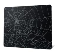 XVX Glass Mouse Pad for Gaming, Black Spider Webs Hard Gaming Mousepad, Professional Large Mouse Mat 410mm*310mm, Special Glass Surface with Improved Precision and Speed