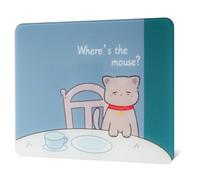 XVX Glass Mousepad, Portable Hard Mouse Pad 290mm*220mm, Ultra Smooth Mouse Mat for Fast and Accurate Mouse Control for Working or Gaming(Cat)