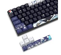 XVX PBT Keycaps - 132 Keys, Great Wave Off Kanagawa Japanese Keyboard Set, 5 Side DYE-Sub Custom Keycaps, Cherry Profile for Cherry Gateron MX Switches