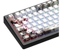XVX PBT Keycaps - Side Print, Shine Through Custom, Retro Keycap Set, 75 Percent, Cherry Profile, 128 Keys, Plum Blossom