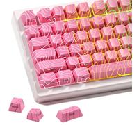 XVX Pink Topographic Keycaps - IMD Tech, Shine Through Custom Keycaps for 60%, 75%, 100% Keyboards, OEM Profile, Side Printed