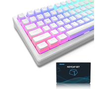 XVX Pudding Keycaps - PBT Keycaps, 141 Key+24 Keys Set Custom Keycap Set, OEM Profile, Universal Compatiability for 100%, 75%, 65%, 60% Keyboard (White)
