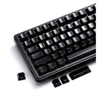 XVX Real Ceramic Keycaps Set, 120 Keys Black Side Printed Shine Through Keycaps, Cherry Profile Ceramic Key Caps for MX Switches, Full Keycap Set for 60% 65% 75% TKL Full Size Gaming Keyboards-Black
