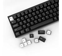 XVX Wob Keycaps 168 Keys, Double Shot PBT Custom Keycap Set, Minimalist Style White on Black Keycaps, Cherry Profile Keyboard Keycaps for Cherry Gateron MX Switches Mechanical Keyboard