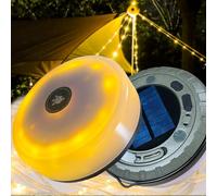 XVZ 32ft/10m Camping Fairy Lights Reel, IP65 Waterproof Solar & USB Charging Portable Camping Lantern with 5 Modes - Warm Light & Multicolour