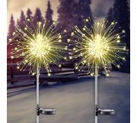 XVZ Solar Lights Outdoor: 2 Pack 150 LED Solar, Firework - 2 Modes, Waterproof for Yard, Flowerbed (Warm White)