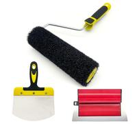 XWADJCD Drywall Skimming Blade Set, 10 Inch Metal Blade, 9 Inch Composite Roller, Scraper, Suitable for Drywall, Wallboard and Ceiling Surfaces