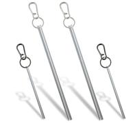 XwaYexa Half Moon Elevator Door Keys 4-Pack (2 Large, 2 Small) - Large Fit for Otis, Small Fit for Westinghouse & Schindler Doors, Includes Key Fob and Metal Ring