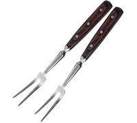 XWBLDBDFC Meat Fork Fork with Wooden Handle, Stainless Steel Carving Fork for Cutting Leg Chicken, Turkey, Kitchen Grill Gadget, 2pcs