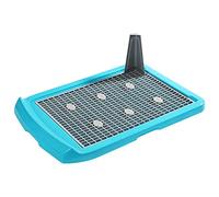 XWBLDBDFC Portable Pet Toilet,Indoor Training Dog Potty Tray Grid with Pee Post for Puppies Small Dogs Potty Loo Tray,Dog Toilet Suitable for Large, Medium and Small Dogs-Blue