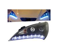 XWBTRQLK Car Lights Compatible For Genesis Coupe Headlight 2009-2012 Headlights Coupe DRL Turn Signal High-Beam Angel Eye Projector(Include l-ed)