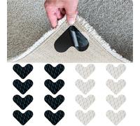 XWCHASA 16Pcs Rug Grippers for Laminate Floor Heart Shaped Rug Grips Carpet Grippers Reusable Anti Slip Mat for Laminate Floor Wooden Hardwood Floor