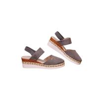 XWCYB Women's Closed Toe Wedge Sandals Back Strap Platform Espadrille Sandals Retro Round Toe Slip on Ankle Straps Wedges Sandals Anti Slip Arch Support Shoes,Silver,US10/EU42