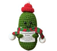 XWDEEX Emotional Support Crochet Pickle Scarves and hats Merry Christmas Cute Knitted Cucumbers Inspirational Affirmation Gifts Good Luck Charm Xmas Stocking Fillers for Friends Family