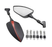XWDPDNHHD Motorcycle Adjustable Side Rear View Mirrors For SUZUKI BURGMAN AN125 AN250 AN400 AN650 Left Right Reflector Mirror Blind Spot Mirror(RED)