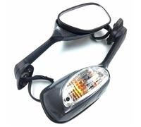 XWDPDNHHD Motorcycle Rearview Mirrors Rear View Side Turn Signal Light For SUZUKI GSXR1000 2009-2016 GSXR 600 GSXR750 2011-2021 Blind Spot Mirror(BLACK 2)