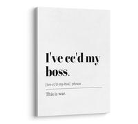 XWELLDAN Funny Work Email I've Cc'd My Boss Office Framed Canvas Wall Art Decor, 11x14 Inches