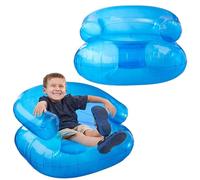 Xweptuy 2 Pcs Blow Up Chair for Kids 27.5x27.5x17.2 In Blue Sequin Style Inflatable Sofa Chair for Boys Girls 200 Pounds Bearing Capacity Portable Inflatable Couch for Camping, Beach, Pool