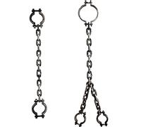 Xweptuy 2 Pcs Halloween Chains Plastic Fake Handcuffs with Body Headgear Shackles Chain Realistic Neck Wrist Shackles with Toy Handcuffs for Costume Party Haunted Dress Up Props #·