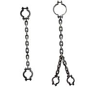 Xweptuy 2 Pcs Halloween Chains Plastic Handcuffs with Body Headgear Shackles Chain Realistic Neck Wrist Shackles with Toy Handcuffs for Costume Party Haunted Dress Up Props