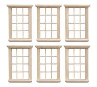 Xweptuy 6PCS 1 12 Scale Dollhouse Furniture 3.2x0.6x4.5 Inch DIY Dollhouse Windows Wood Artwork Miniature Furniture Lightweight for Bedroom Accessories