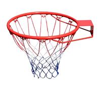 Xweptuy Basketball Rim, 15 Inch Steel Basketball Rim Replacement with Net, Wall Mount Hoop for Kids Adults Indoor Outdoor