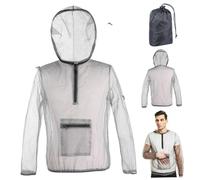 Xweptuy Bee Jacket Sting Proof Beekeeping Jacket Ventilated Mesh Net Bee Suit Half Zipper Beekeeper Suit with Pockect and Elastic Cuffs for Men & Women XL