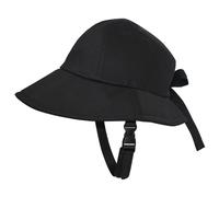 Xweptuy Bicycle Helmet Wide Brim UV Protection Cycling Hat Breathable & Safe Sun Hat with Adjustable Strap and Bow Tie, Bike Helmets for Women Summer Cycling Riding Black