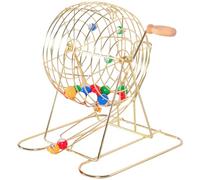 Xweptuy Bingo Set Hand-Cranked Bingo Game Set Includes 1 Cage & 50 Balls Lockable Metal Game with Slide for Party, Annual Meeting, Carnival #1