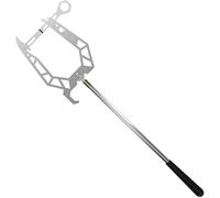Xweptuy Boat Hook for Docking 16x6in Stainless Steel Automatic Telescoping Boat Hook with Cable Guider U-shaped Pole for Mooring