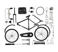 Xweptuy DIY Bicycles Model Scale, 51Pcs 1:10 Simulation Retro Alloy Mini Bicycles Model, Iron Art Mini Bike with Inflator and Briefcase Tabletop Ornament Christmas