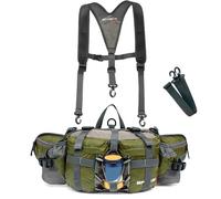 Xweptuy Fanny Pack Waist Bag, Waist Pack with Two Water Bottle Holder, Hiking Fanny, Lumbar Backpack for Running Walking DogWalking Travel Cycling