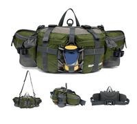 Xweptuy Fanny Pack Waist Bag, Waist Pack with Two Water Bottle Holder, Hiking Fanny, Lumbar Backpack for Running Walking DogWalking Travel Cycling