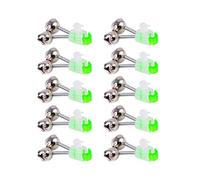 Xweptuy Fishing Rod Bell 10Pcs Dual Bells 1.89inch Green Galvanized Fish Bite Alarm Portable Reusable Bite Indicator for Night Fishing