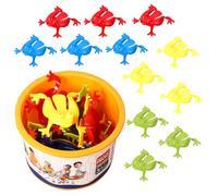 Xweptuy Jumping Frog Toy 12PCS Leap Flip Frog Game with Bucket Plastic Jumping Frogs Colorful Funny Crazy for Boys Girls