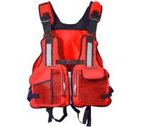 Xweptuy Life Jackets for Adults High Buoyancy Multi-pocket Reflective Nylon Life Vest with Whistle Adjustable Zippered Jackets for Fishing Kayaking Water Sports