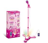 Xweptuy Microphone for Kids Karaoke Machine with Flashing Lights and Adjustable Stand Fun Musical Effects Kids Microphone and Stand for Musical Toys, Style1