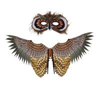 Xweptuy Owl Costume Kids Halloween Vibrant Bald Eagle Wing with Mask for Boys Girls One Size Fits Most Dress-up Animal Costumes for Cosplay, Themed Party