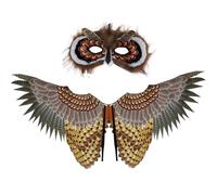 Xweptuy Owl Costume Kids Halloween Vibrant Bald Eagle Wing with Mask for Boys Girls One Size Fits Most Dress-up Animal Costumes for Cosplay, Themed Party