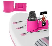 Xweptuy Paddle Board Cup Holder with Phone Holder, Plastic Paddleboard Cup with Drain Hole, Replacement Wire Fixing Paddle Board Accessories for Paddleboard Lovers, Style 2#1