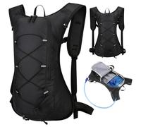 Xweptuy Running Hydration Vest, Waterproof Breathable Running Vest, 16.1x11.4x3.9 Water with Reflective Strip, Zipper Backpack for Hiking Cycling Race
