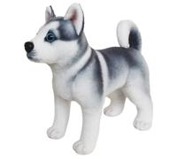 Xweptuy Siberian Husky Stuffed Animal, Realistic Puppy Plush with Short Leg & Tail, Expessive Dog Plush with Ears, Non-shedding Cotton Stuffed Dog Animal for Home, Office, Party, Standing